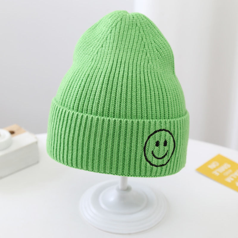 Baby Solid Color Smiley Knit Hat