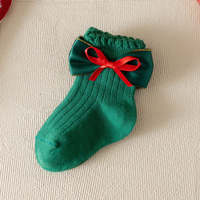 [Copy]Baby Toddler Christmas Bow Socks