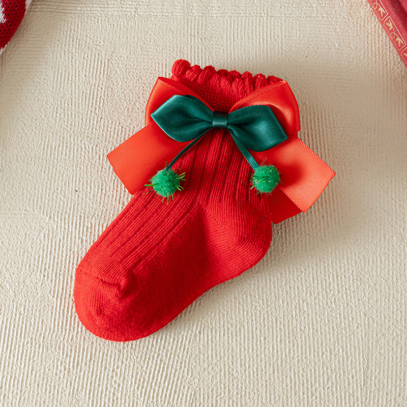 [Copy]Baby Toddler Christmas Bow Socks