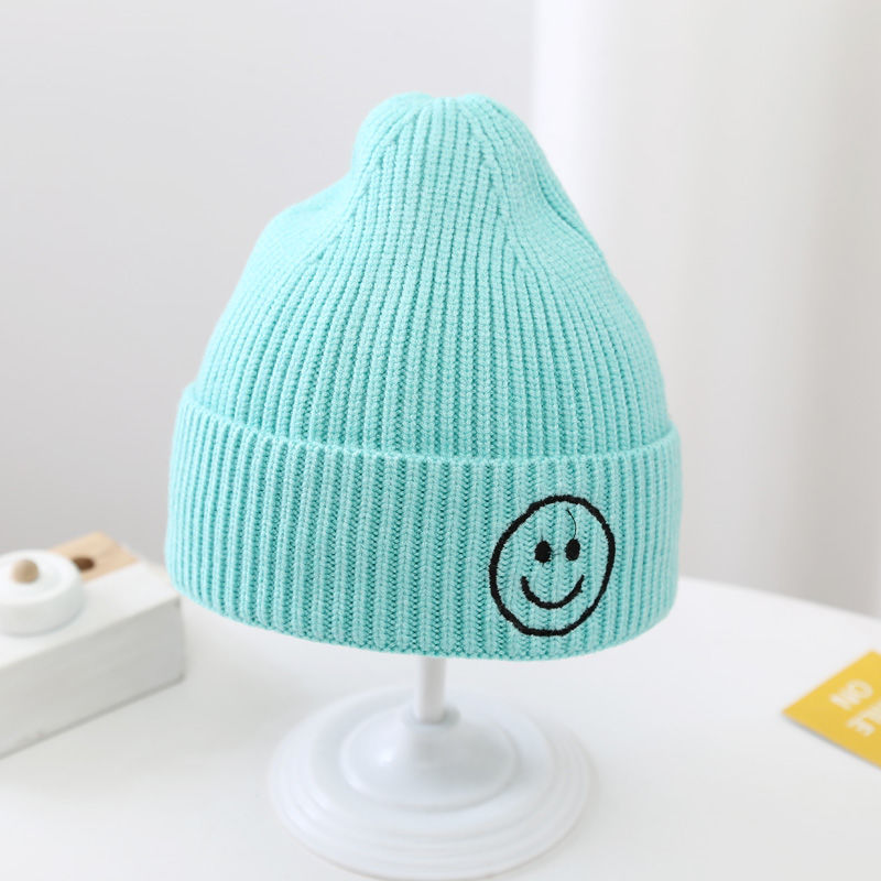 Baby Solid Color Smiley Knit Hat