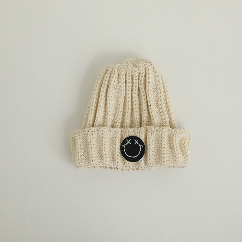 Baby Toddler Cute Smiley Solid Color Knit Hat