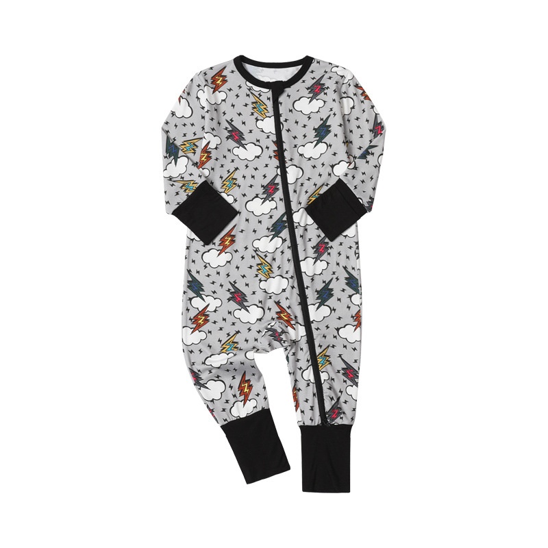 Baby Dark Cloud Lightning Print Romper 