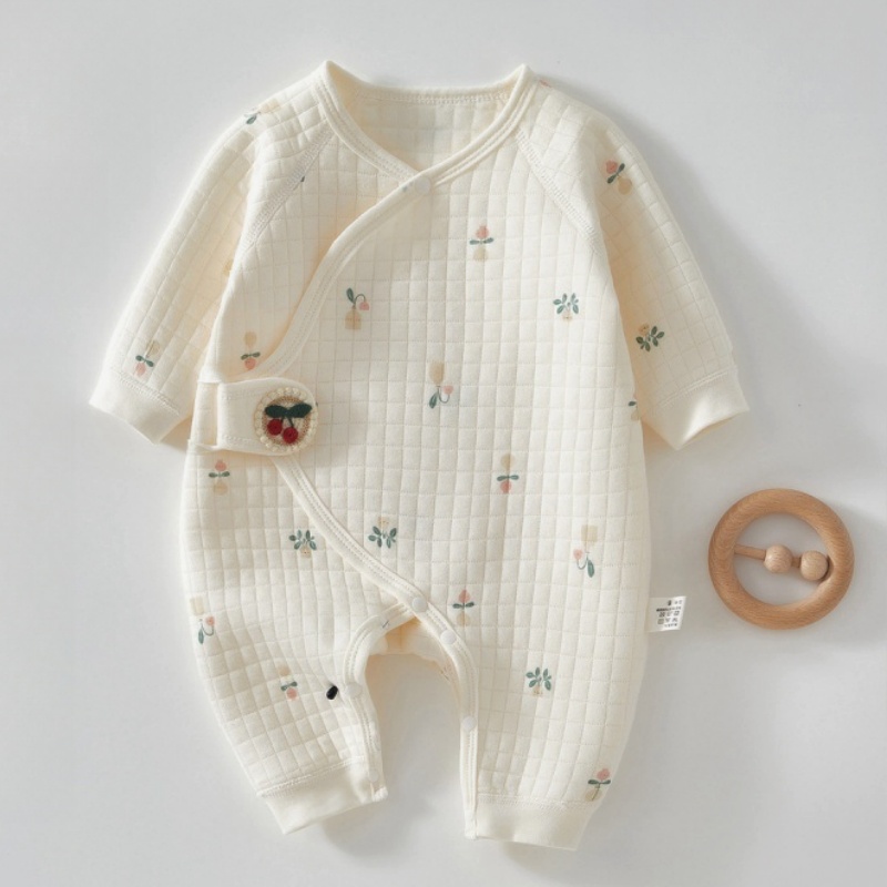 Baby Newborn Green Leaf Velcro Romper 