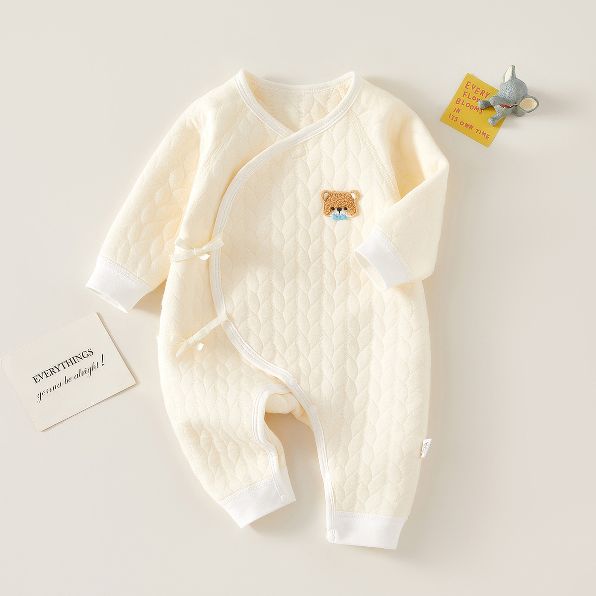 Baby Twist Textured Bear Jumpsuit