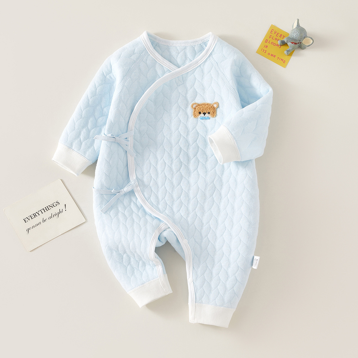 Baby Twist Textured Bear Jumpsuit