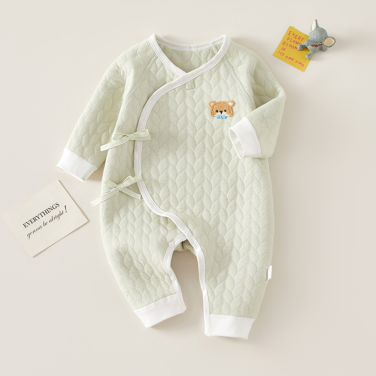 Baby Twist Textured Bear Jumpsuit