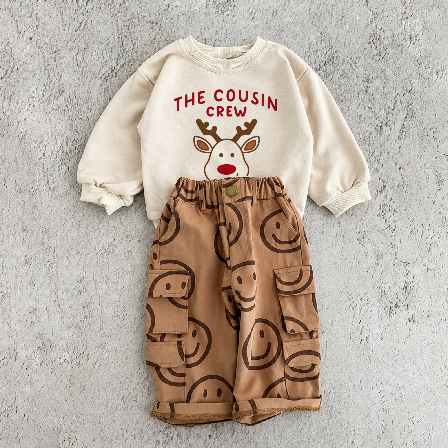 THE COUSIN CREW Baby & Kid Christmas Reindeer Sweatshirt 2-Piece Set