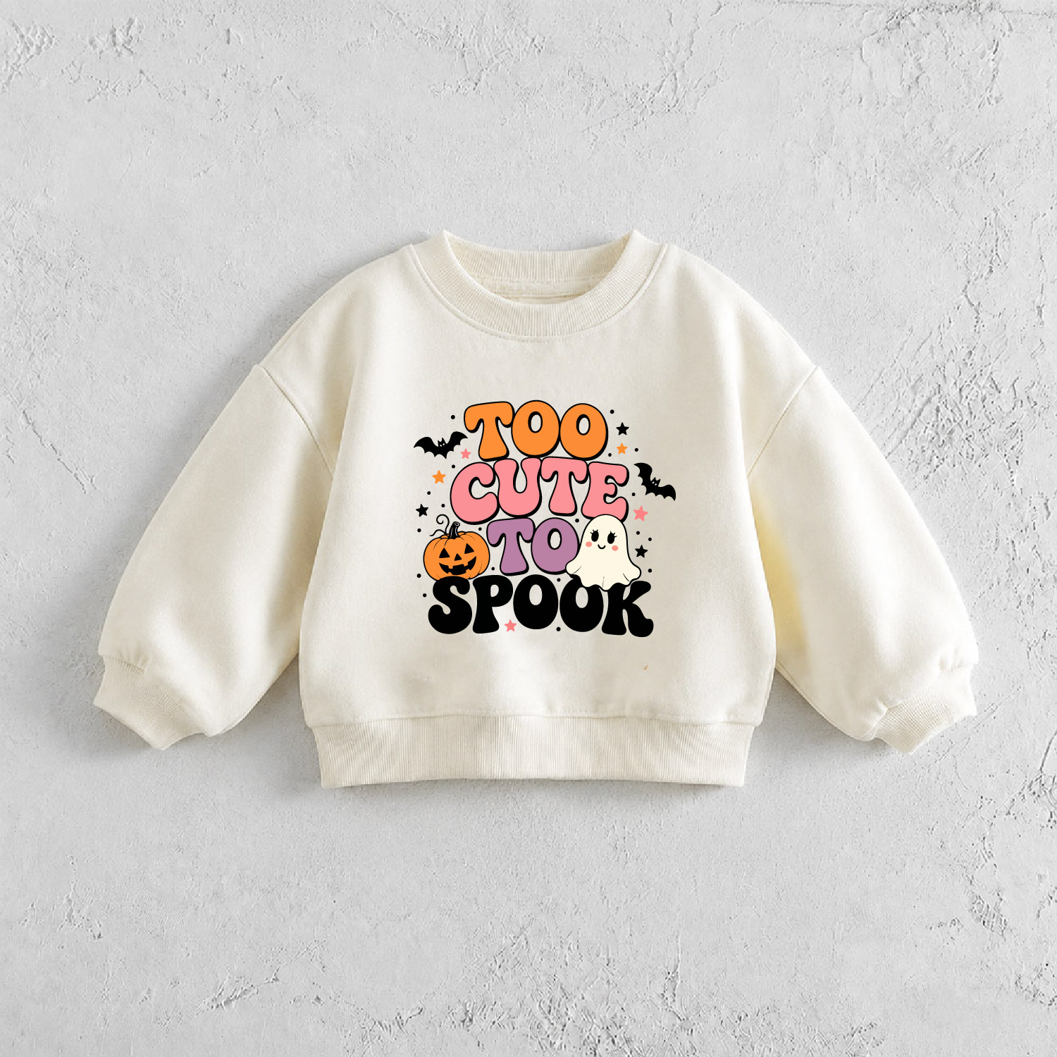 TOO CUTE TO SPOOK Baby & Kids Pumpkin Ghost Pattern Sweatshirt