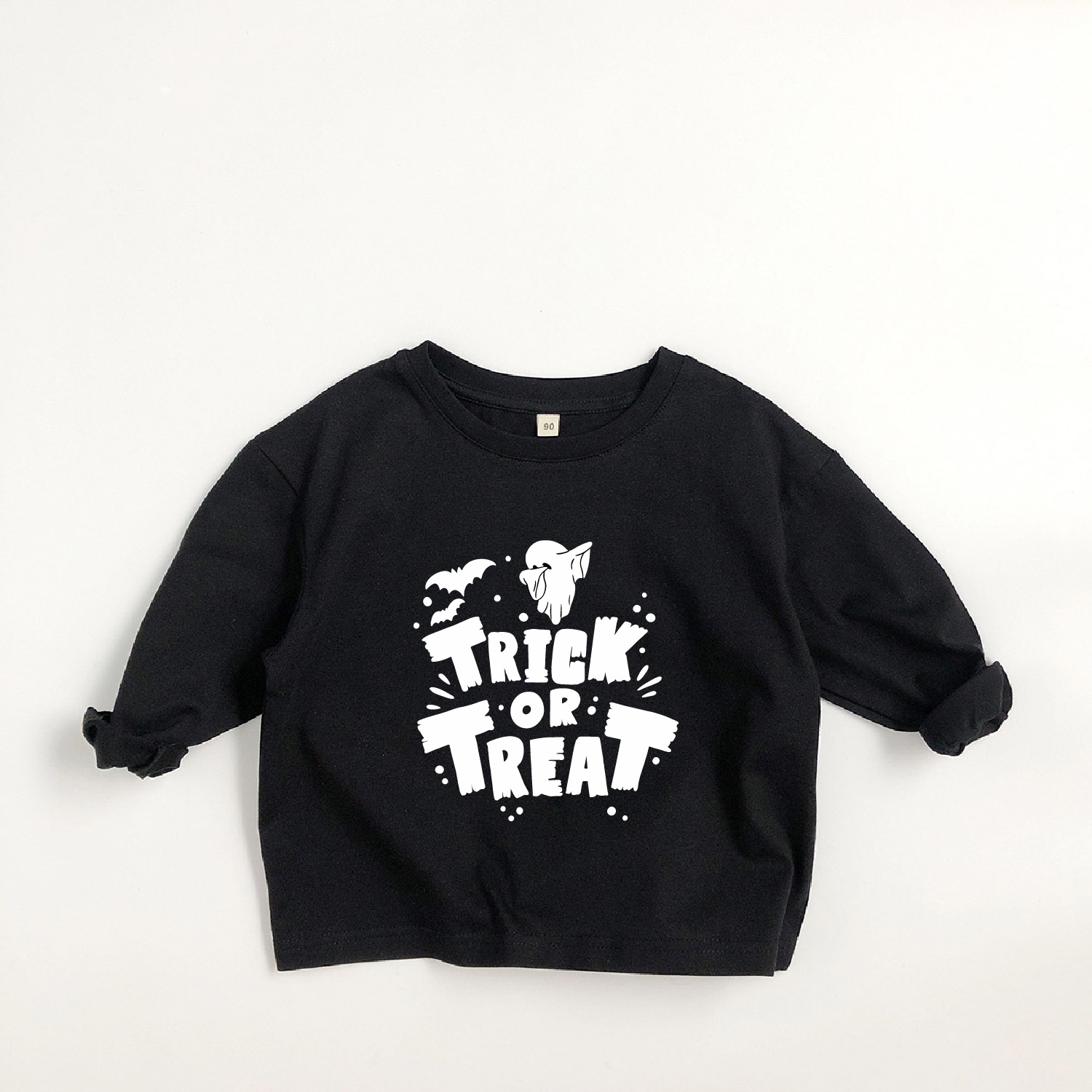 TRICK OR TREAT Kids Ghost Bat Long-Sleeve T-shirt