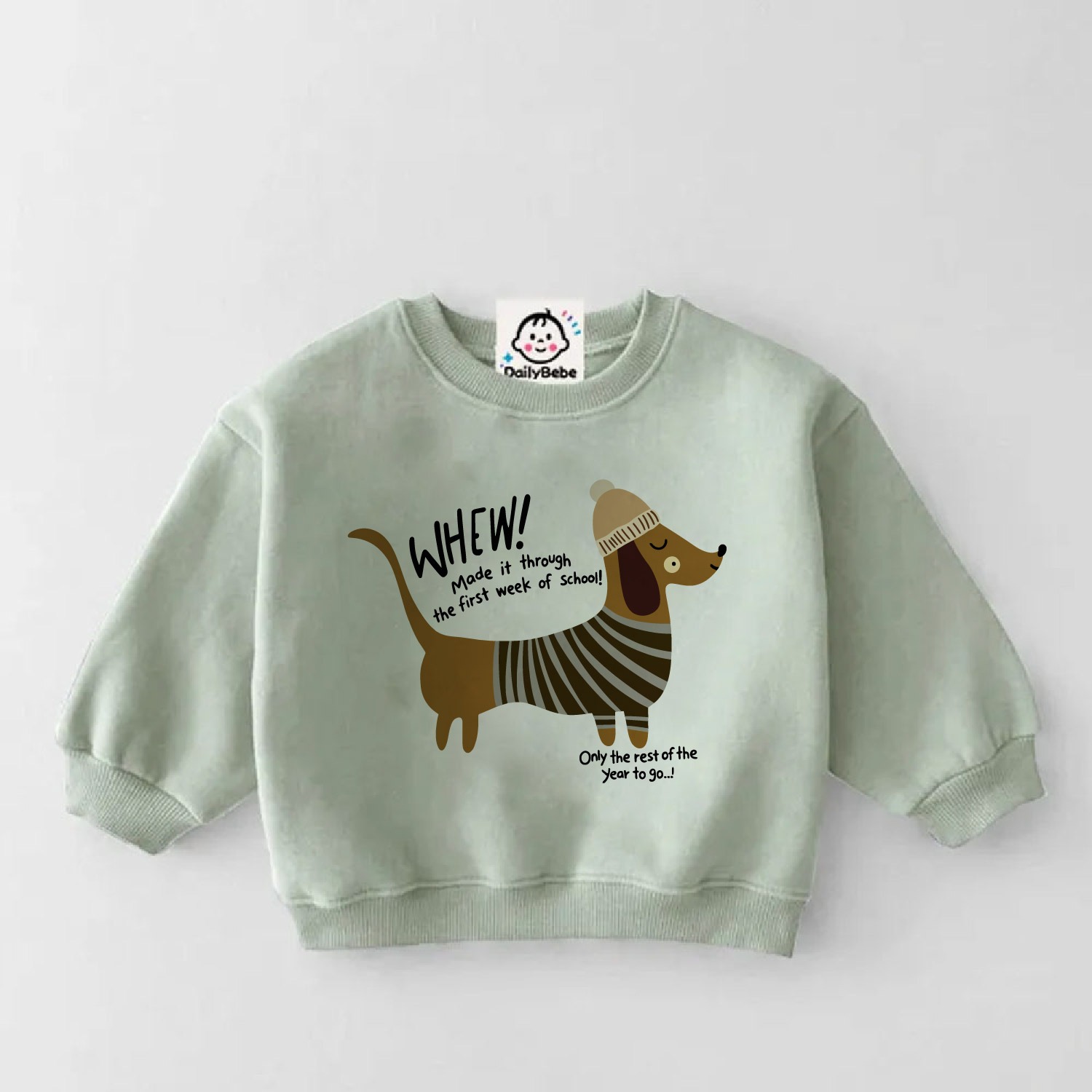WHEW Baby Toddler Striped Dog Sweatshirt