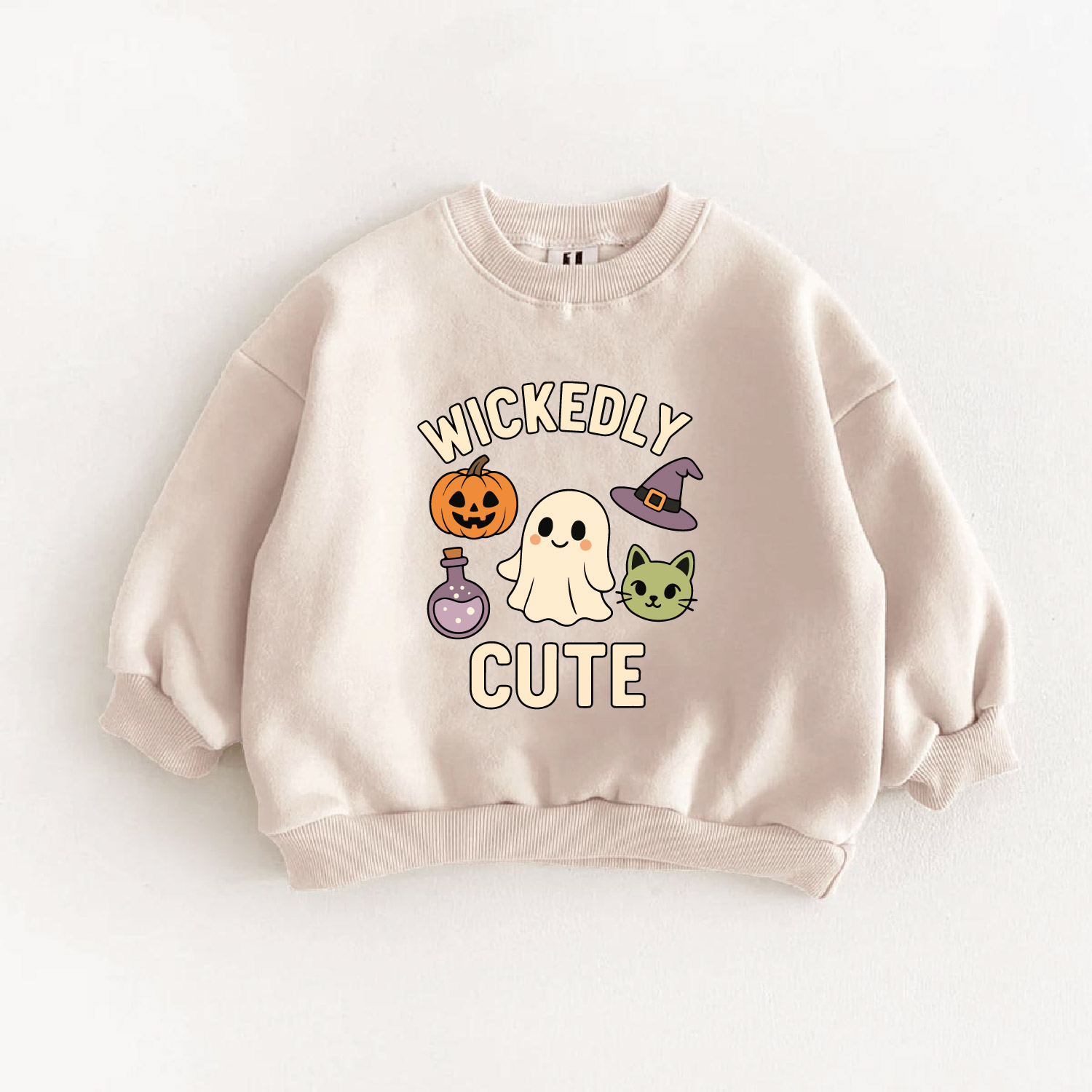 WICKEDLY CUTE Baby Toddler Ghost Pumpkin Sweatshirt