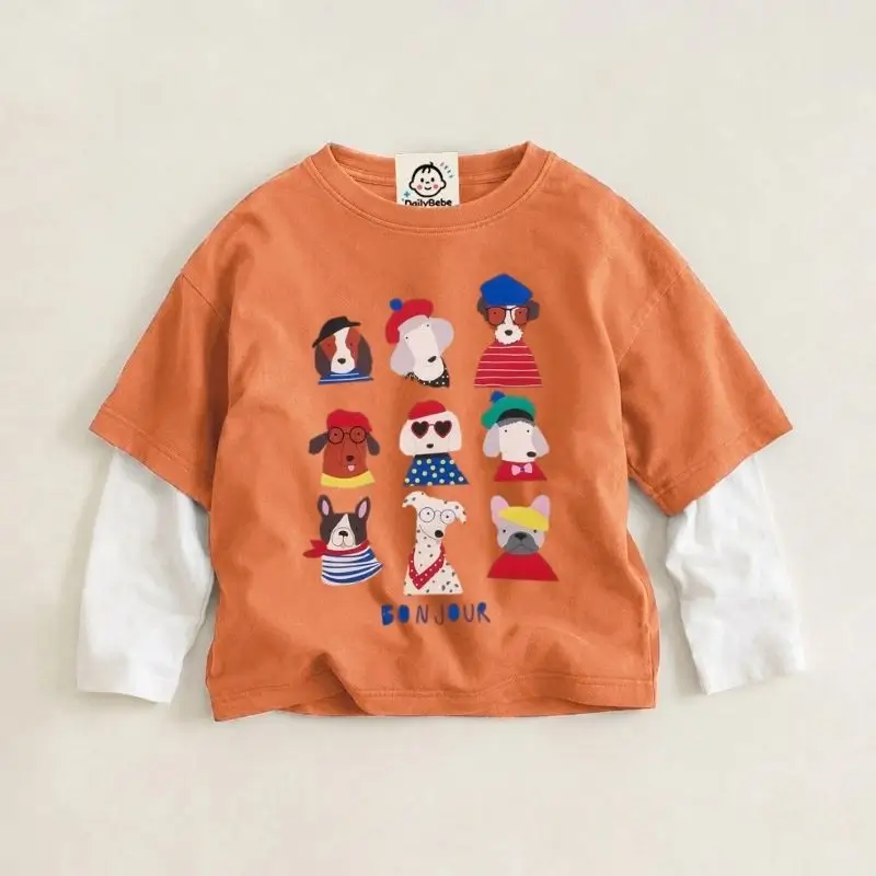 Baby & Kids' T-Shirts with Dog Prints in a Two-Piece Style