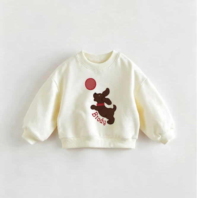  Cute Dog Playing Ball Baby & Toddler Sweatshirt