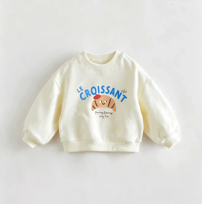 KIDS CARTOON CROISSANT Baby & Toddler Sweatshirt