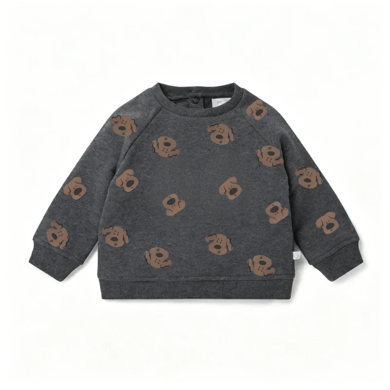 TODDLER ALL OVER CARTOON DOG & Baby Sweatshirt