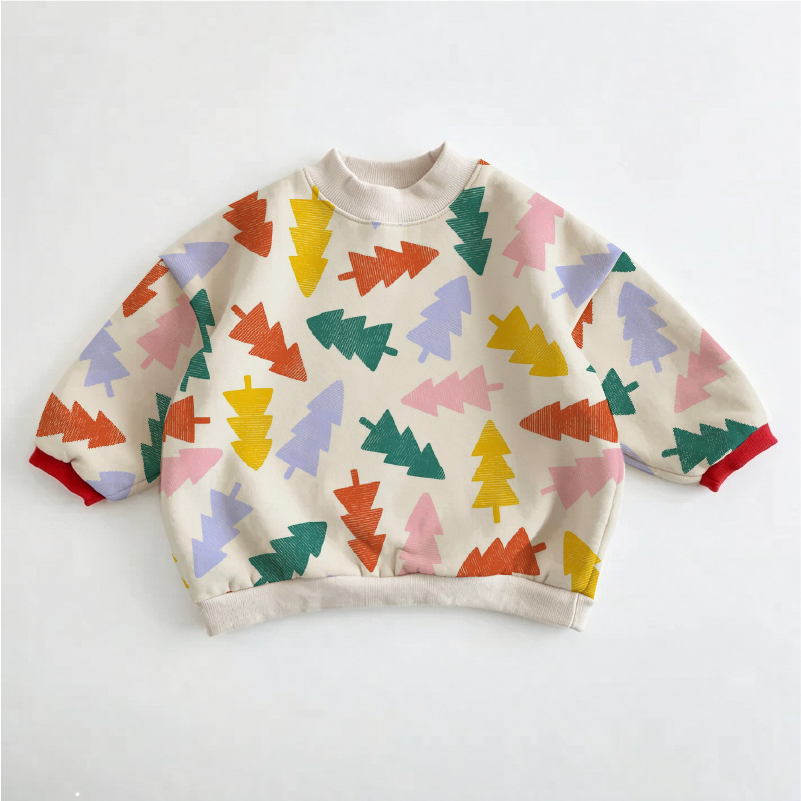 Baby Toddler Colorful Christmas Tree Print Sweatshirt