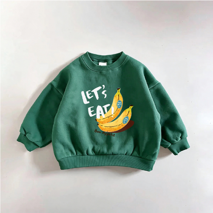 Let's Eat & Banana Print Baby & Kids  Sweatshirt