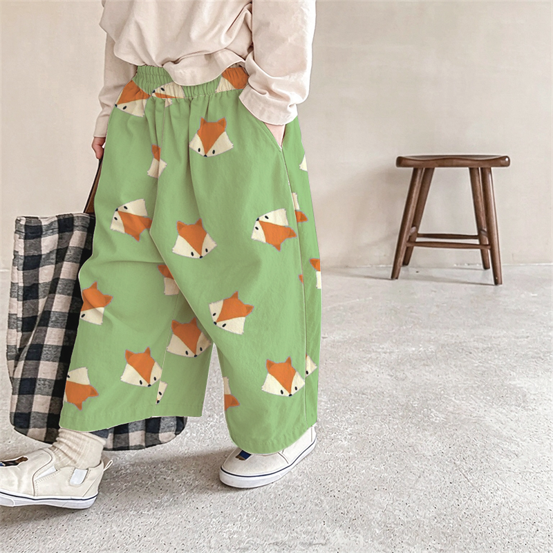 Baby & Kids Green Fox Pattern Pants