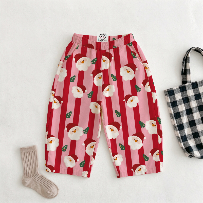 Baby & Kids Pink Kids Santa Stripe Pants