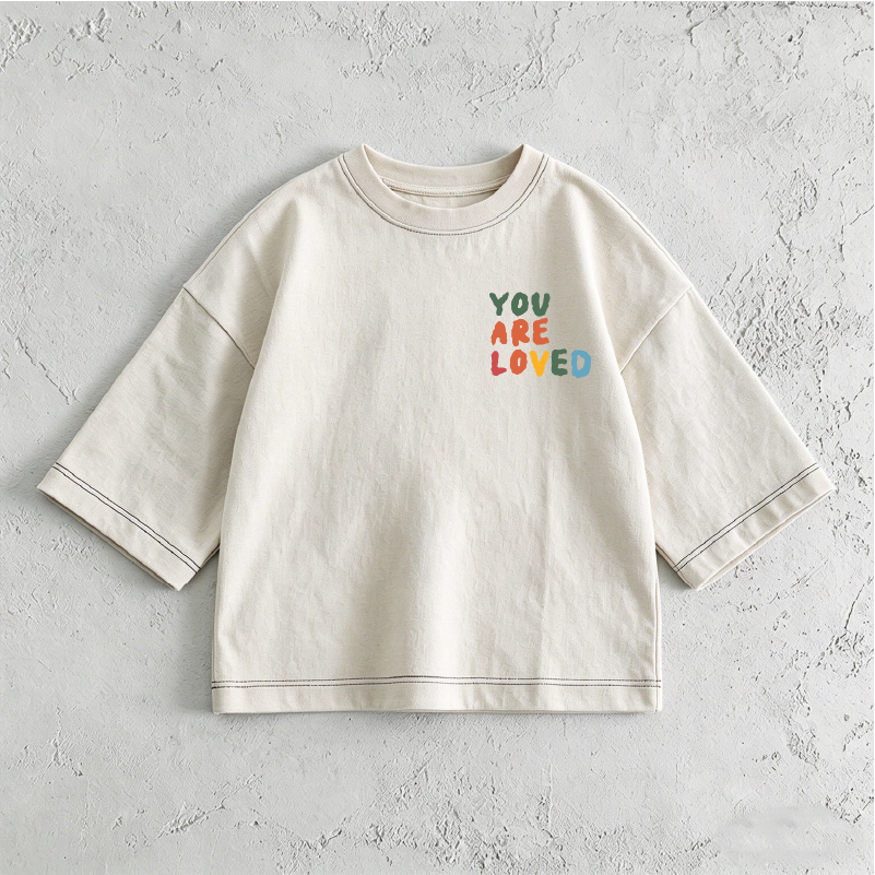 TODAY AND EVERYDAY YOU ARE LOVED Baby & Kids Colorful Print Front & Back T-Shirt (6M-12Y)