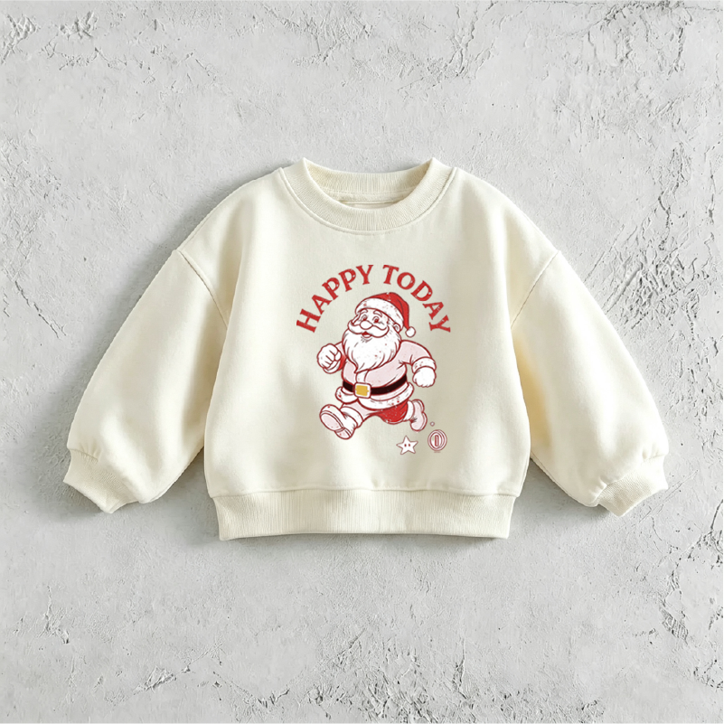 HAPPY TODAY Baby & Toddler Santa Print Kids Sweatshirt