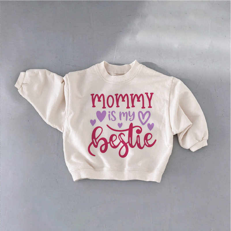 Mommy Is My Bestie Letter Print Baby & Kids Sweatshirt