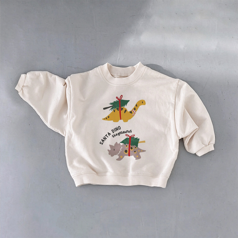 Santa Dinosaur Print Baby & Kids Sweatshirt