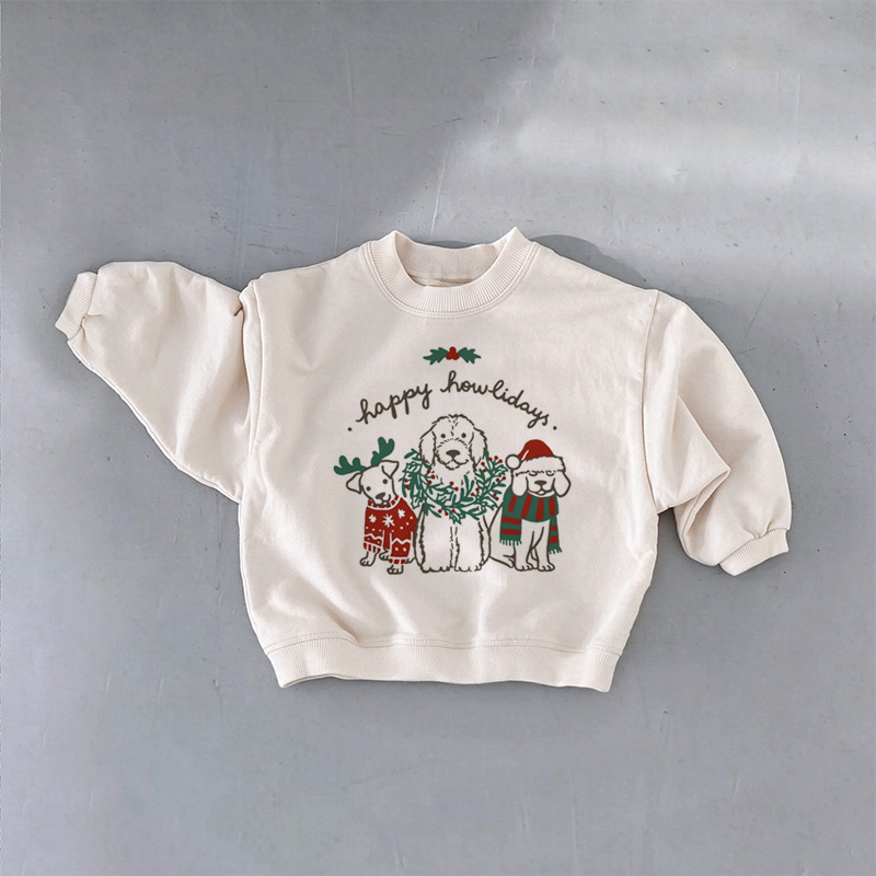 HappyChristmas Dog Print Baby & Kids Sweatshirt