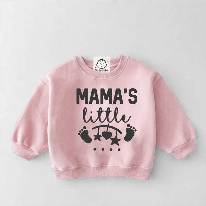 Mama’s little Footprint Letter Print Baby & Kids Slogan Sweatshirt