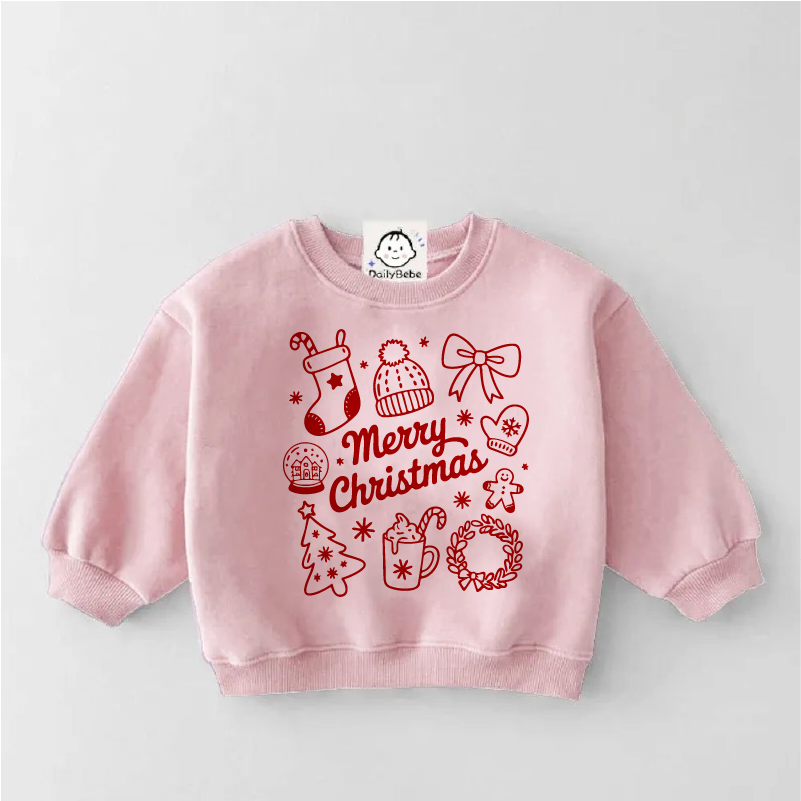 Toddler Kids Merry Christmas Graphic Print Baby & Kids Sweatshirt