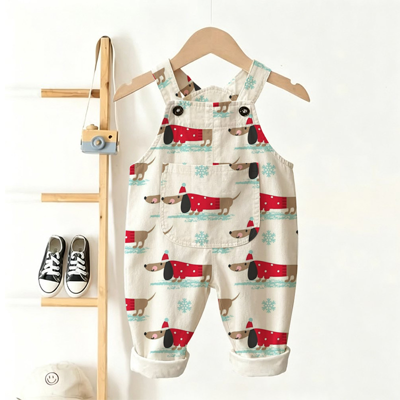 Baby Toddler DOGS Pattern Overalls