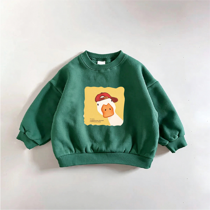Cute Duck With Red Cap Baby & Kids Sweatshirt