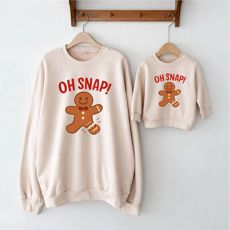 Oh Snap Gingerbread Man Family Christmas Sweatshirt