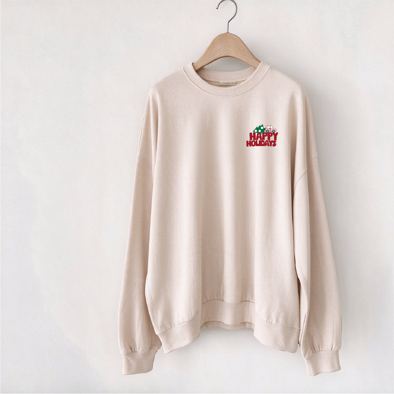 Happy Holidays Car Tree Family Christmas Sweatshirt