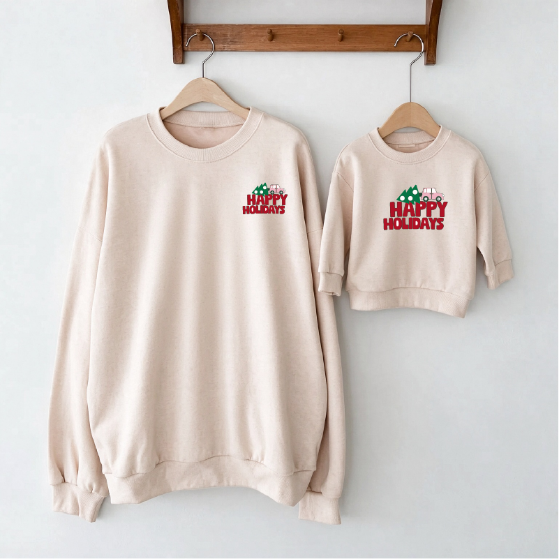 Happy Holidays Car Tree Family Christmas Sweatshirt
