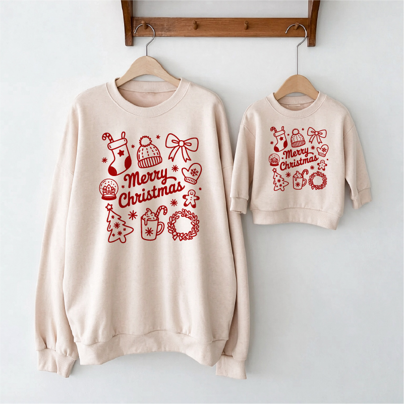 Merry Christmas Graphic Family Holiday Sweatshirt