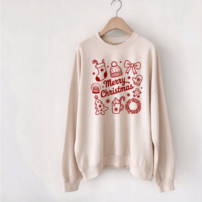 Merry Christmas Graphic Family Holiday Sweatshirt