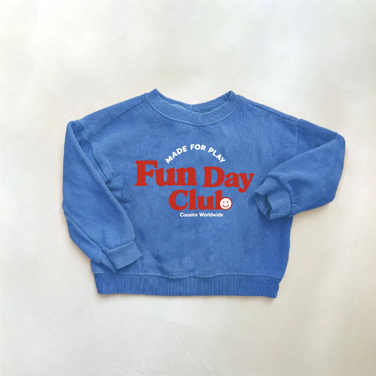 Fun Day Club Baby & Kids Smile Letter Print Blue Sweatshirt 