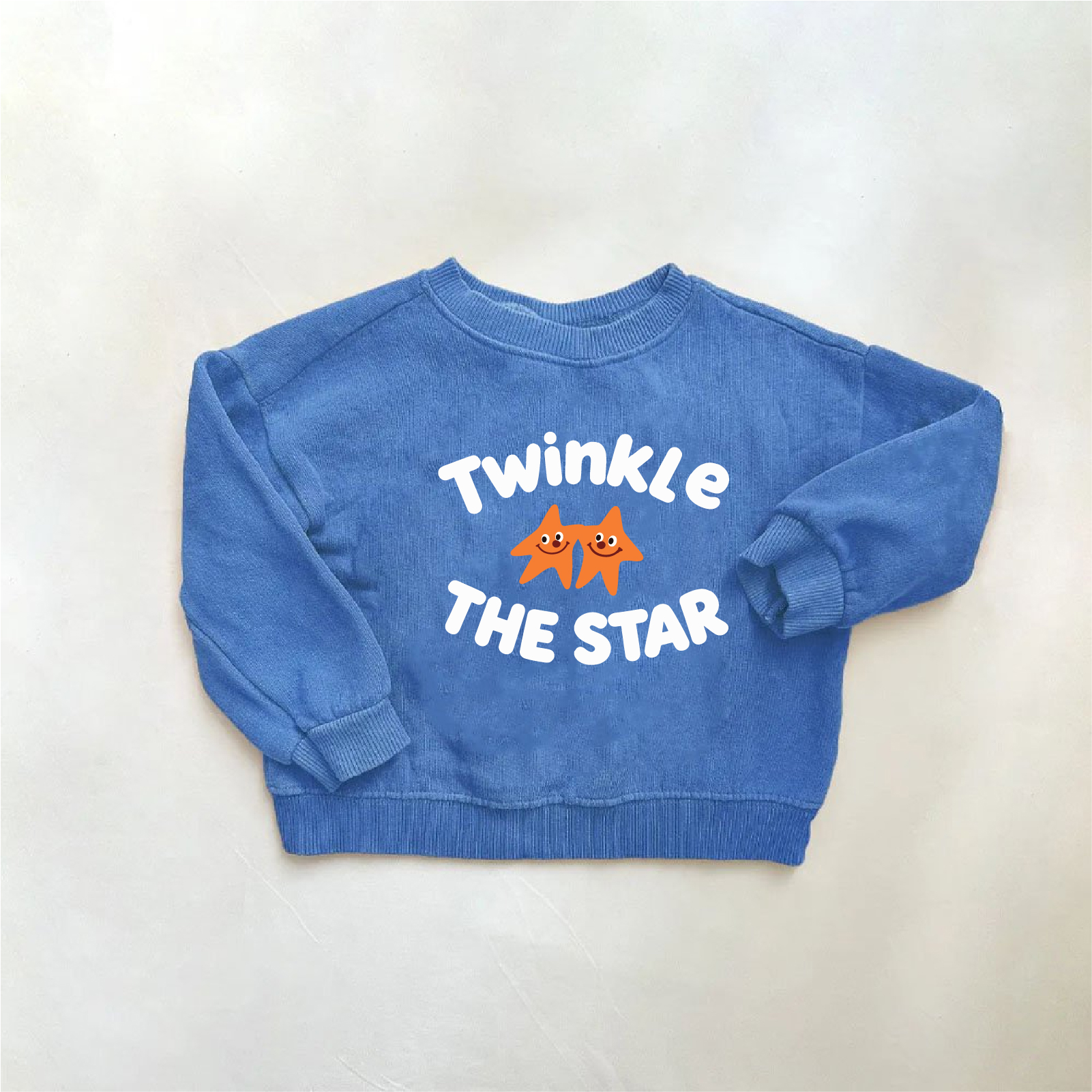 Twinkle The Star Baby & Kids Cute Cartoon Star Print Blue Sweatshirt 