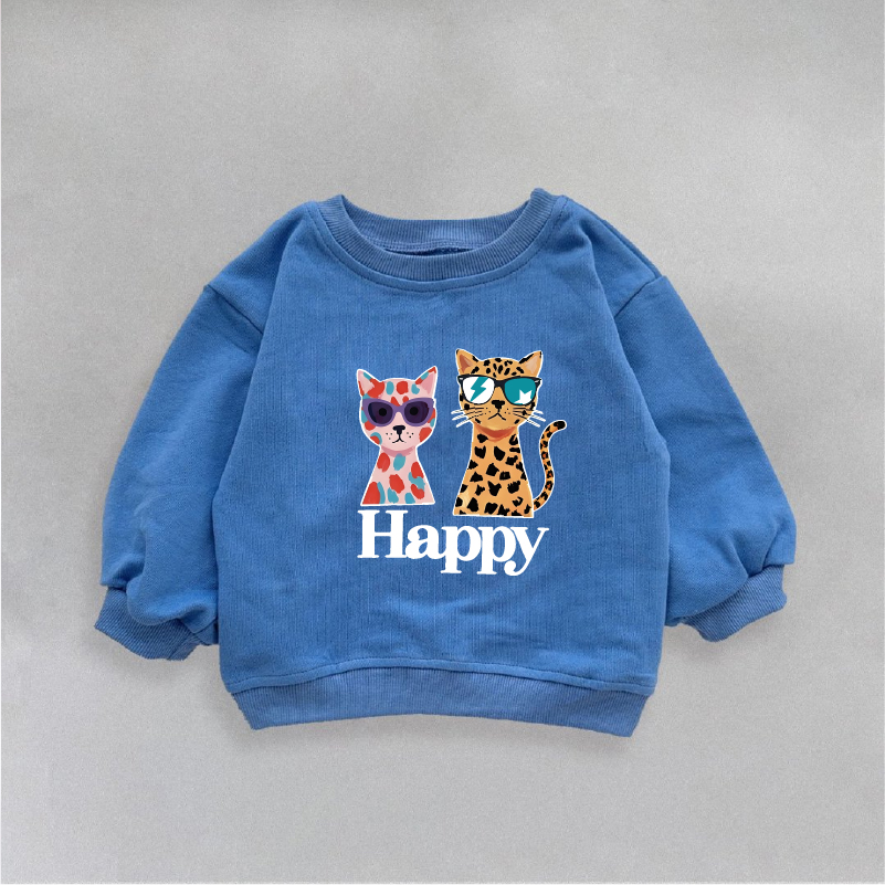 Happy Baby & Kids Cat Pattern Sweatshirt