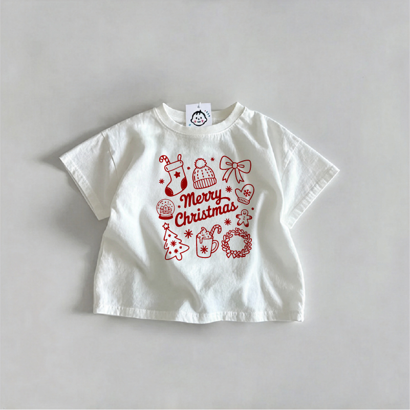 DailyBebe Baby Toddler MERRY CHRISTMAS White T-Shirt 