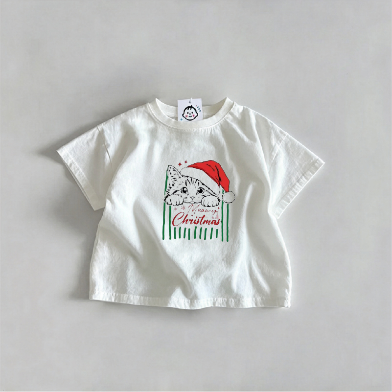 DailyBebe Baby Toddler Cute Cat White T-Shirt 