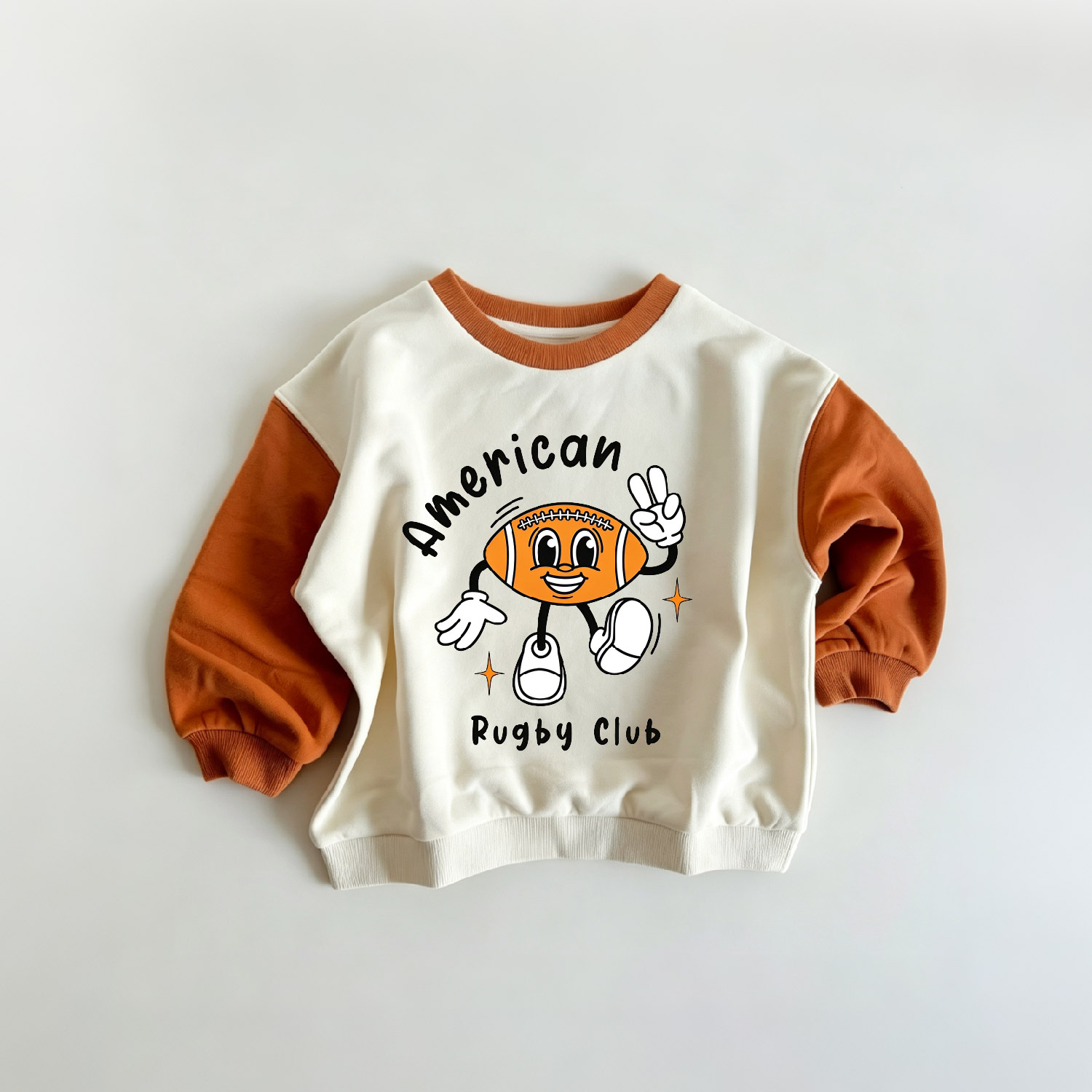 AMERICAN RUGBY CLUB Baby & Kids Color Blocking ​​Sleeves Football Sweatshirt