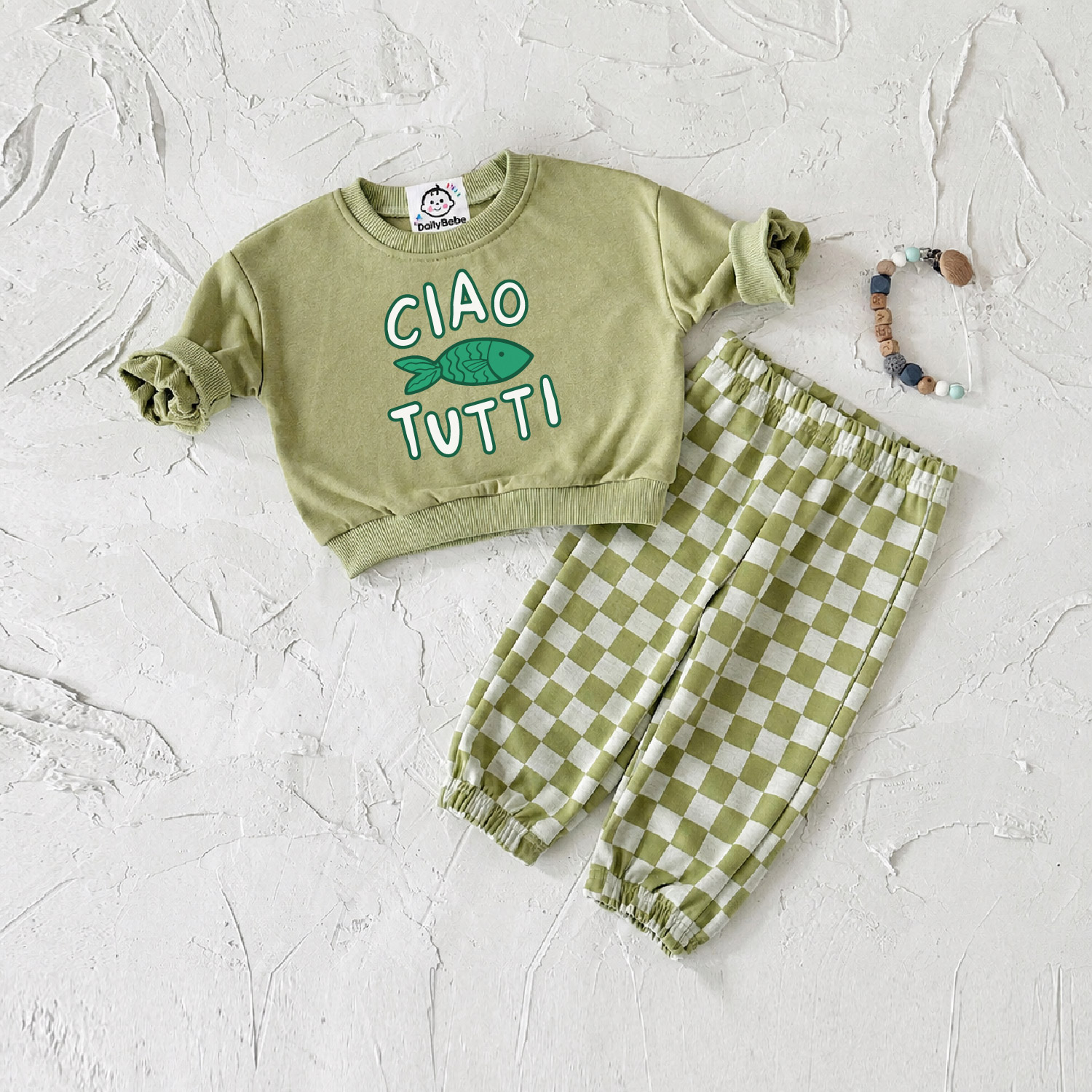DailyBebe CIAO TUTTI Baby Sardines Checkerboard 2-Piece Set