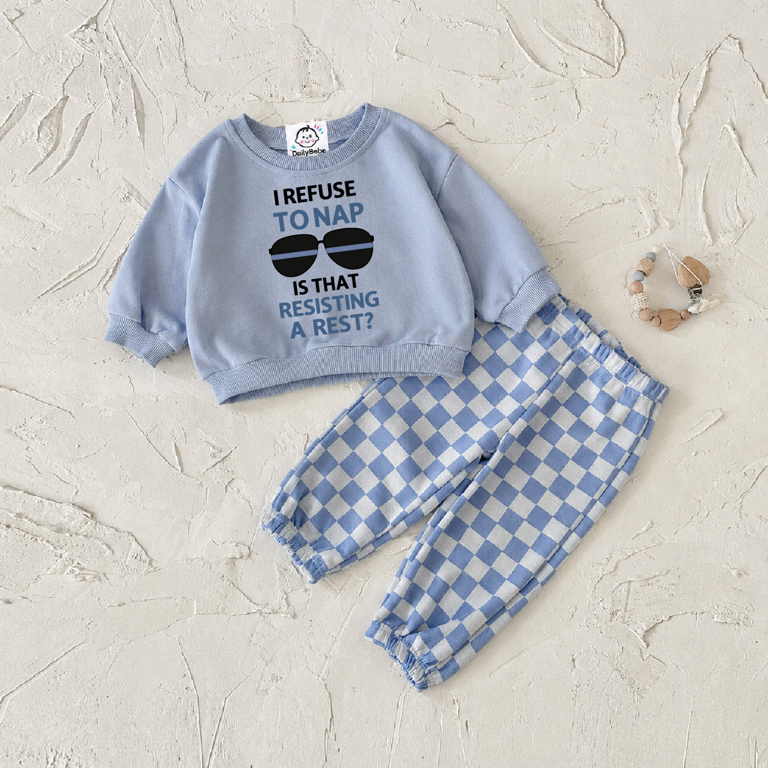 DailyBebe I REFUSE TO NAP IS THAT RESISTING A REST Baby Checkerboard 2-Piece Set