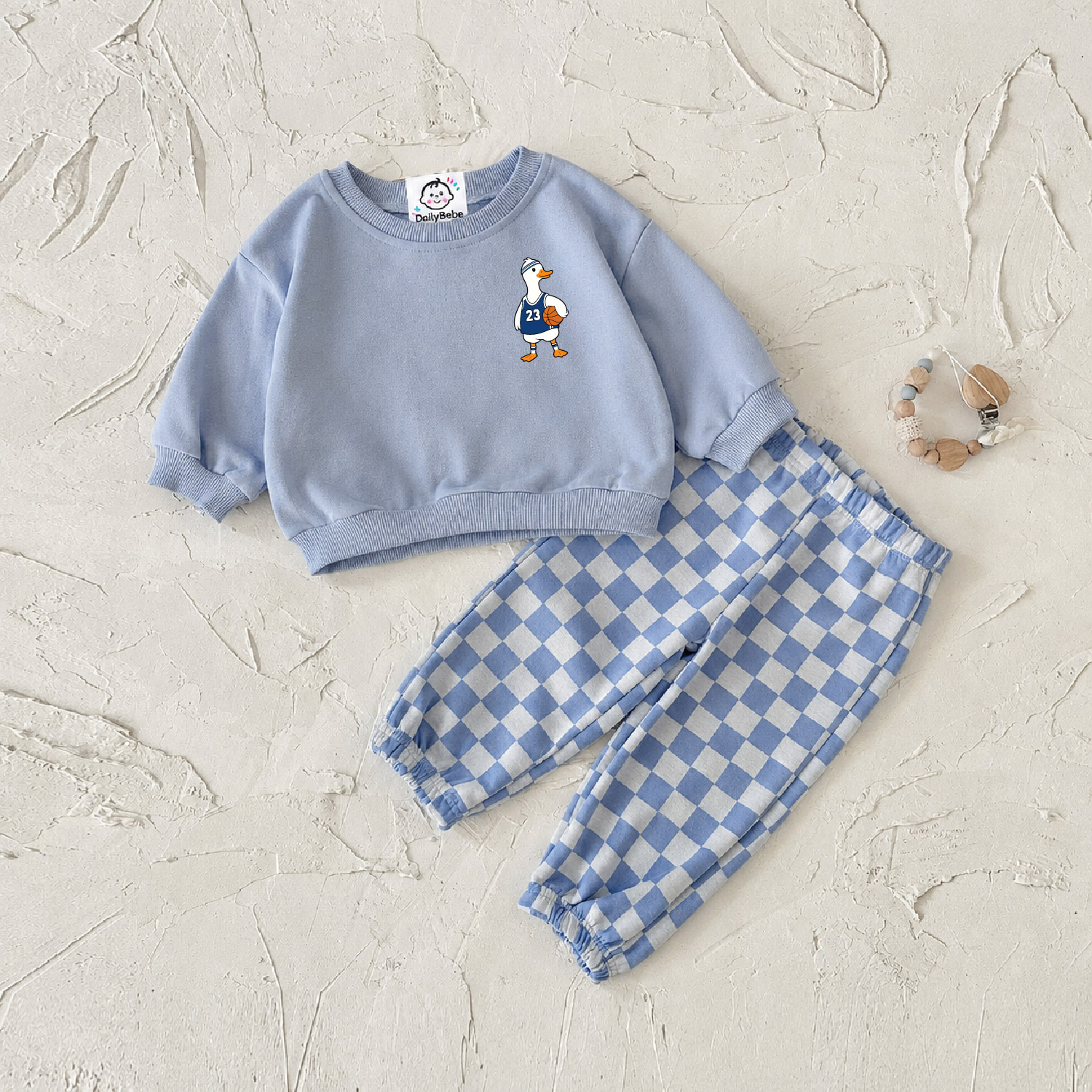 DailyBebe Baby Goose Basketball Checkerboard 2-Piece Set