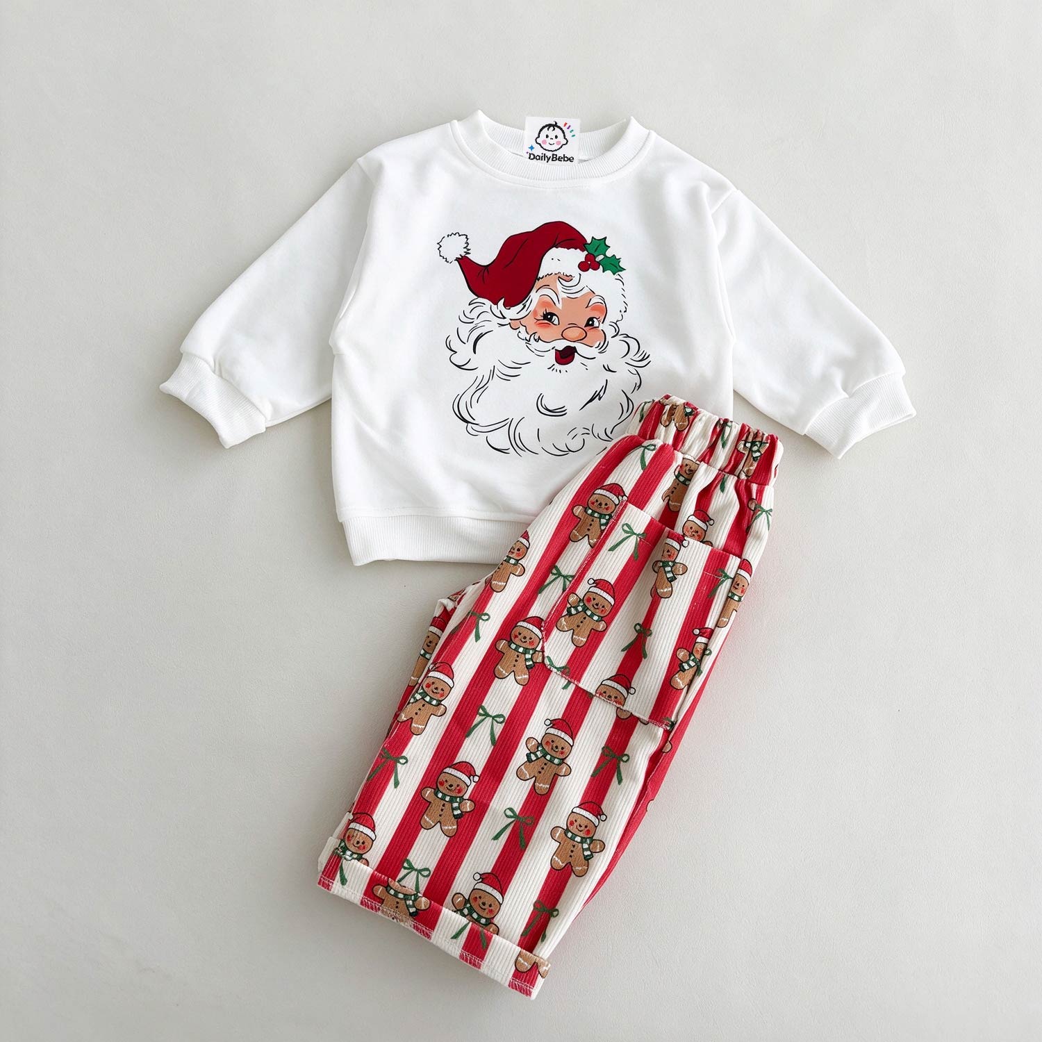 DailyBebe Baby & Kids Stripe Gingerbread Man 2-Piece Set