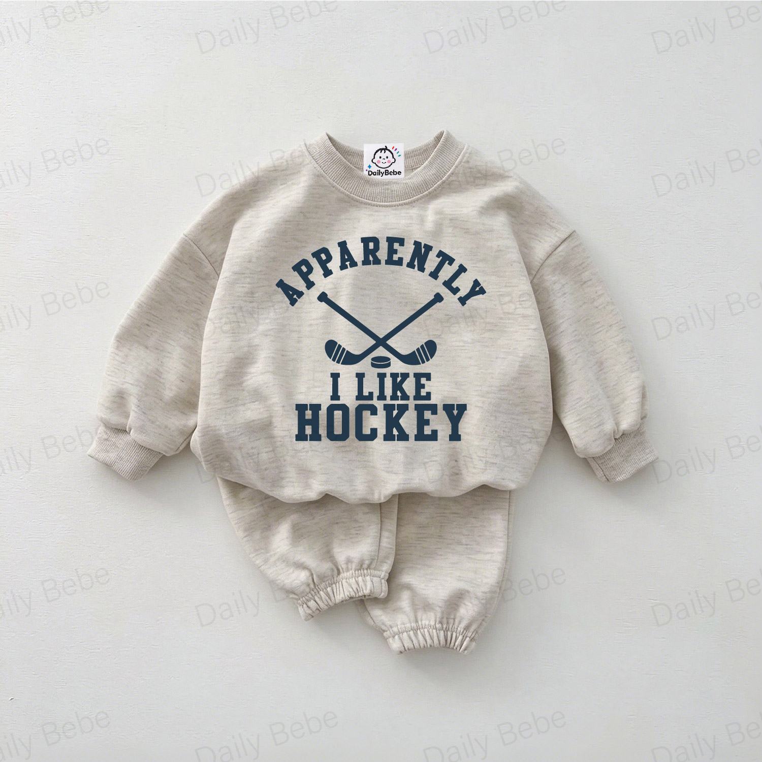 DailyBebe APPARENTLY I LIKE HOCKEY Baby Toddler Puck 2-Piece Set