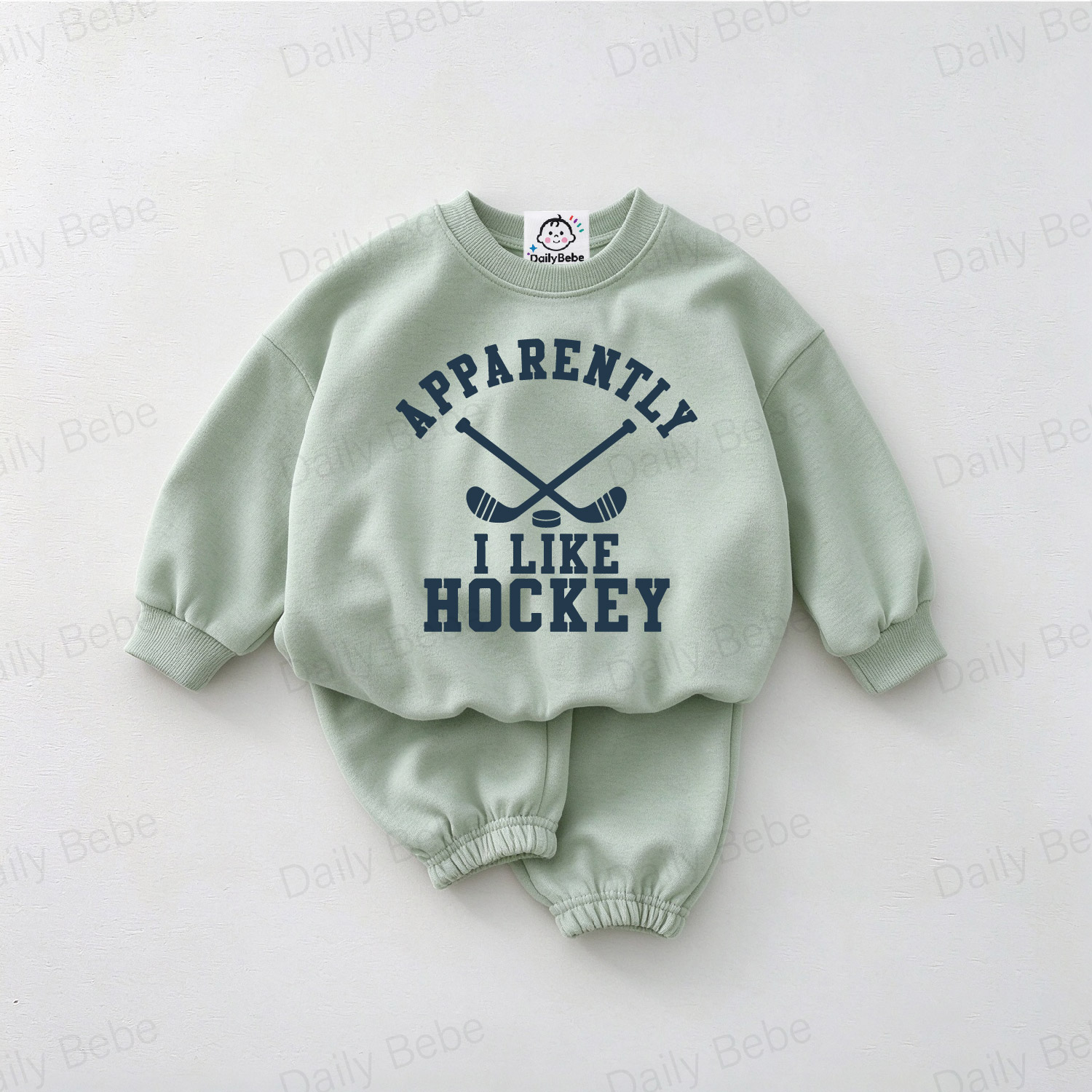 DailyBebe APPARENTLY I LIKE HOCKEY Baby Toddler Puck 2-Piece Set