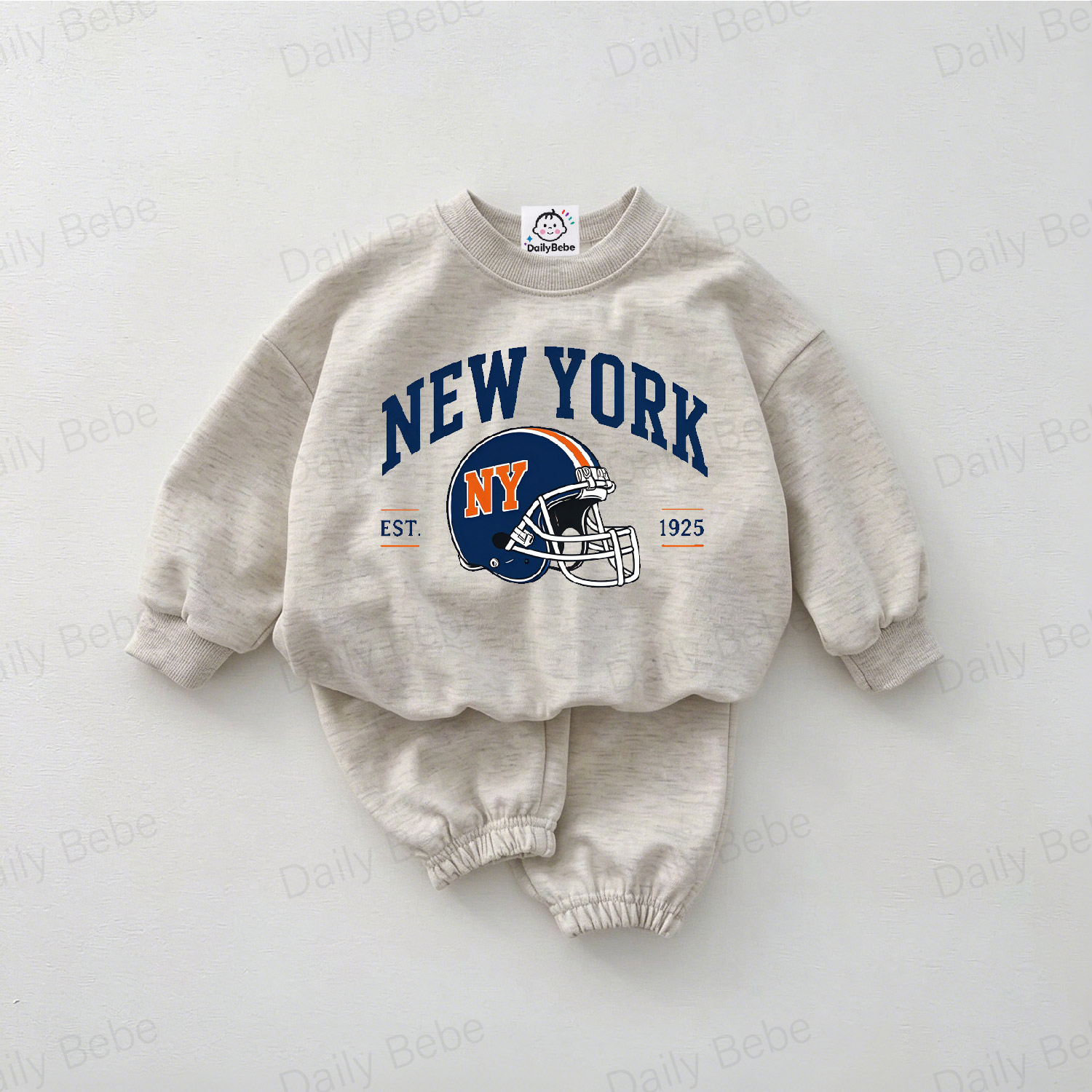 DailyBebe NEW YORK Baby Toddler Football Pattern 2-Piece Set